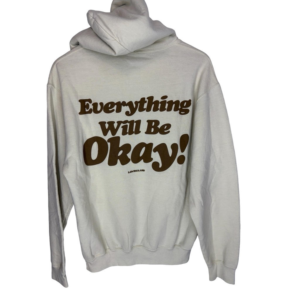 Love club Cream Hoodie Sweatshirt with 'CONTINUE TO LOVE' Print